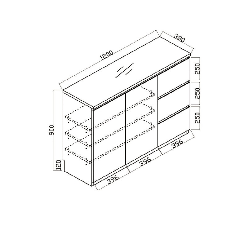 Woodland系列 - 雙門三桶鞋櫃 (A款)