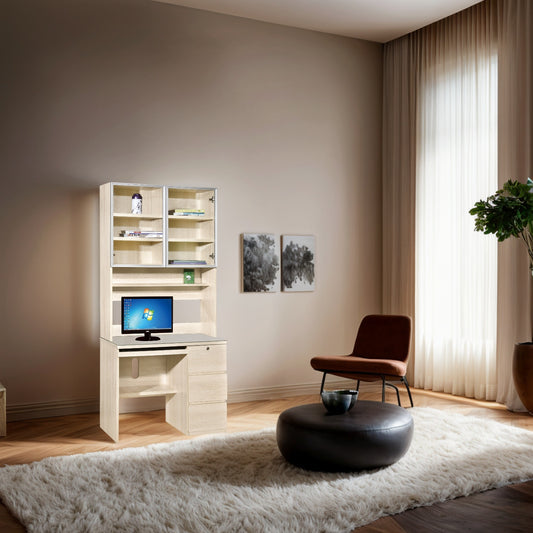 Woodstock Series-Book Desk and Bookcase Combination (Type D)
