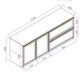 Harmony 1.53m TV Cabinet - White Wood Grain & Light Brown demension