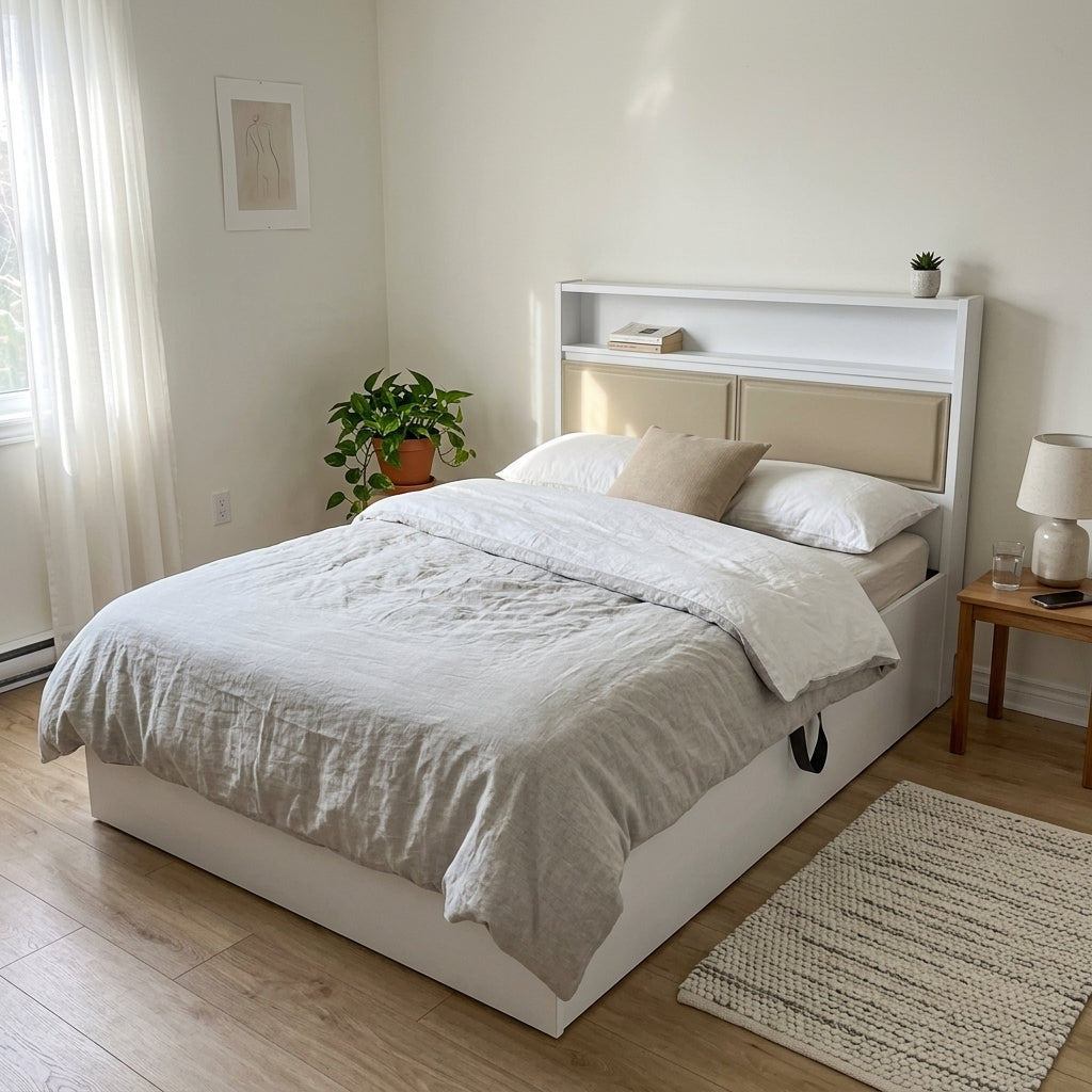 Harmony Storage Headboard Hydraulic Bed Frame