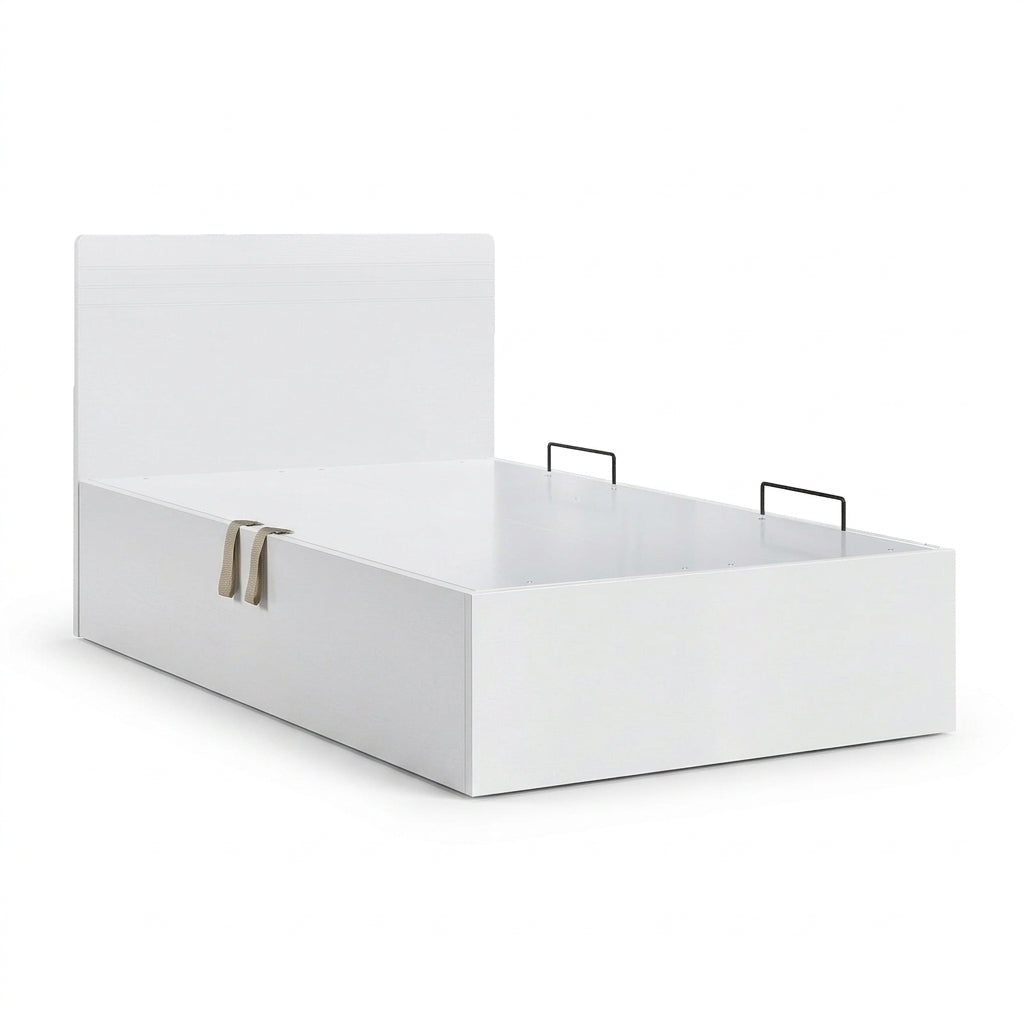 Ivory Slim Headboard Hydraulic Bed Frame