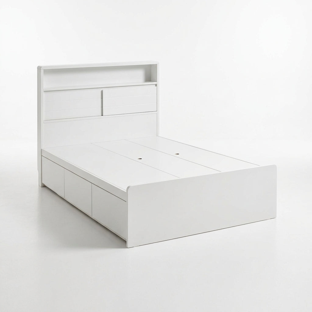 Ivory Series- Wooden Storage Bed Frame (1)