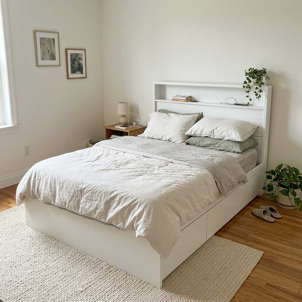 Ivory Series- Wooden Storage Bed Frame (2)