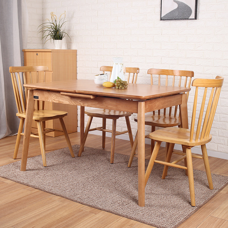 Logan solid wood retractable dining table with Windsor solid wood dining chairs (optional combination) 