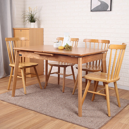 Logan solid wood retractable dining table with Windsor solid wood dining chair (optional combination)-spot 
