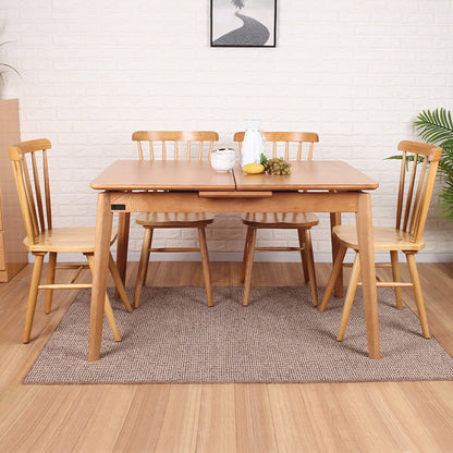 Logan solid wood retractable dining table with Windsor solid wood dining chairs (optional combination) 
