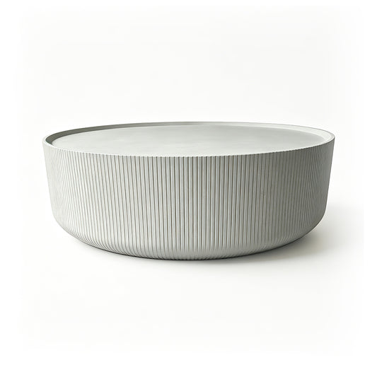 Maksen Round Concrete Coffee Table