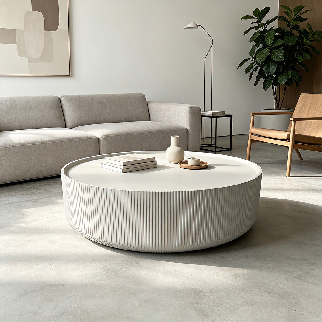 Maksen Round Concrete Coffee Table 1