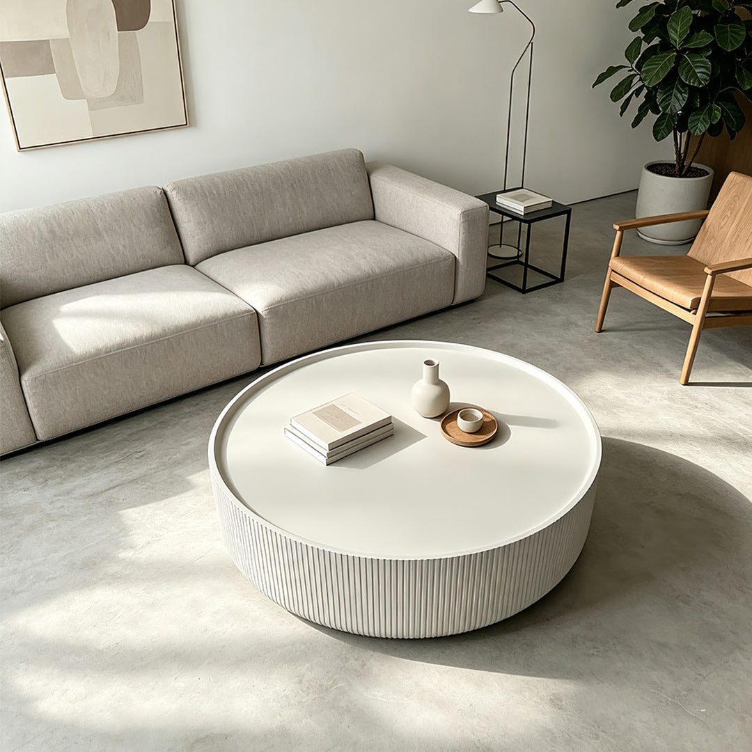 Maksen Round Concrete Coffee Table 3