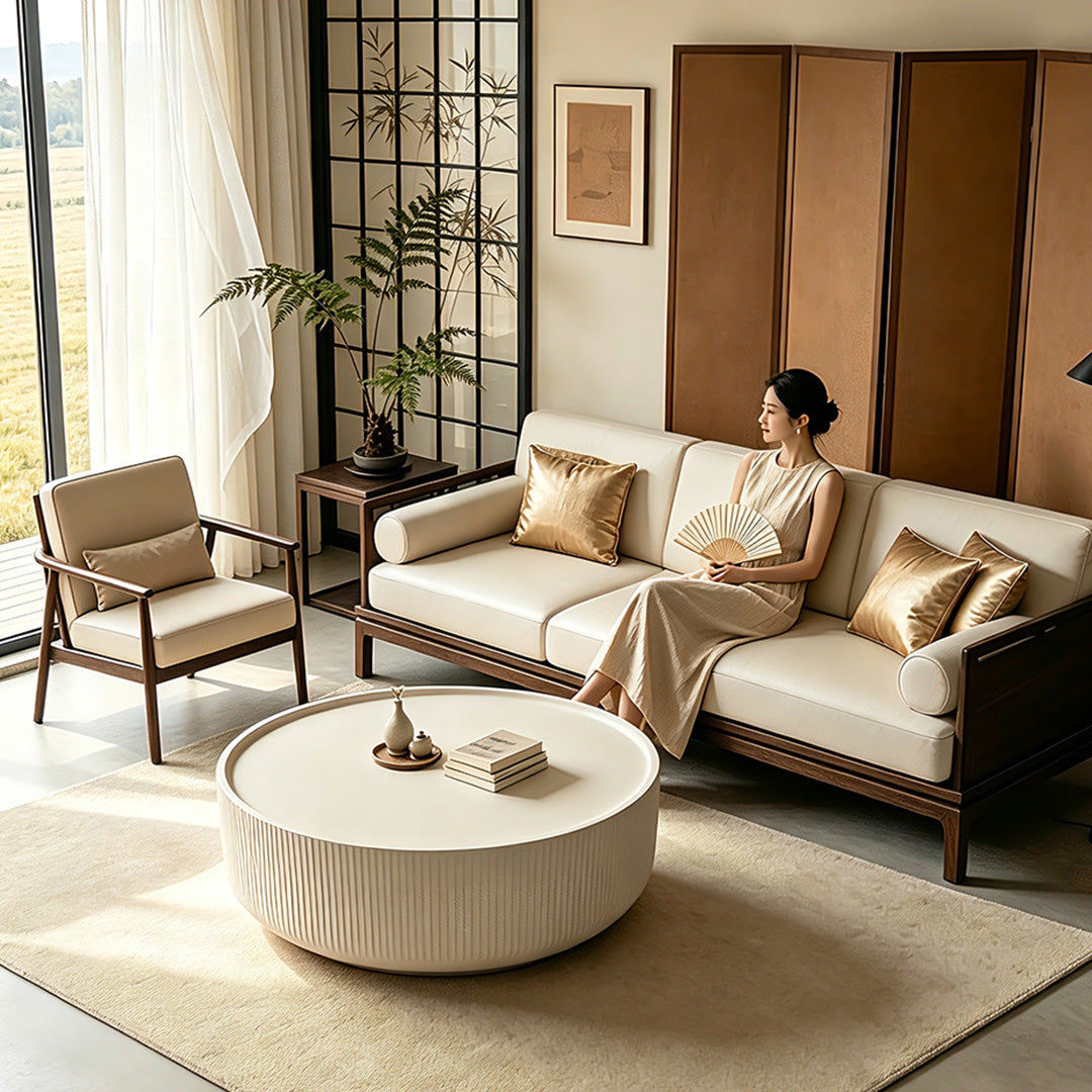 Maksen Round Concrete Coffee Table 4