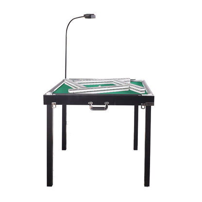 Porter portable solid wood mahjong table + LED light set 