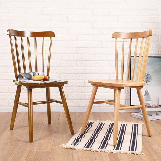 Windsor solid wood dining chairs (set of two)