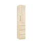 Woodland 40cm Slim Single Door 4-Drawer Wardrobe