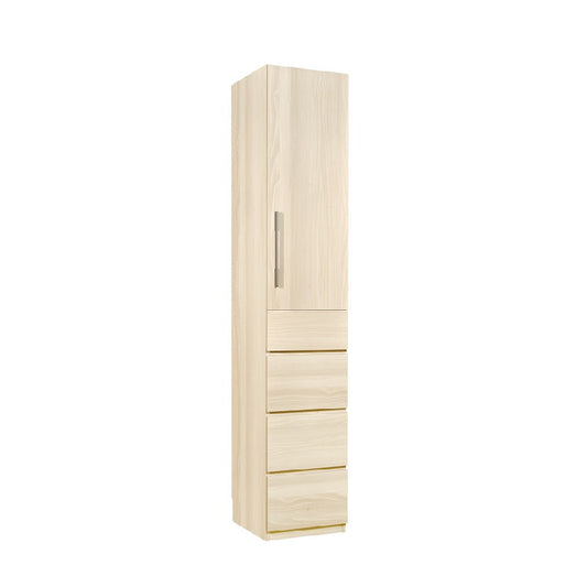 Woodland 40cm Slim Single Door 4-Drawer Wardrobe