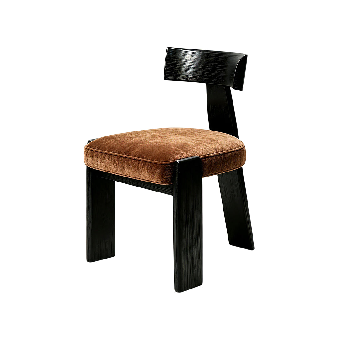 Allen Chair 現代極簡實木意大利絨布餐椅