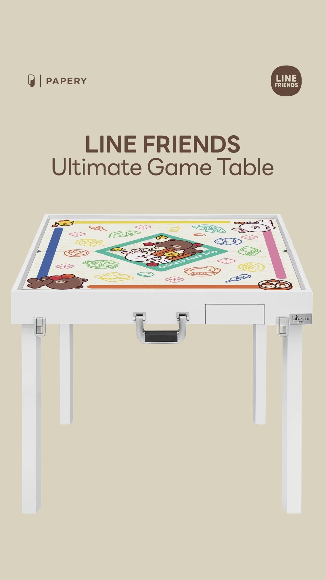 Line Friends - 多合一遊戲桌 (太空飛行棋/ 香港遊樂場棋/ 美食骰子遊戲/ 健康麻雀)