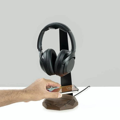 Oakywood 2-in-1 Solid Wood Wireless Charging Headphone Stand