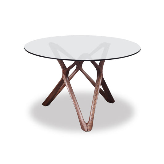 Dawn tempered glass round dining table
