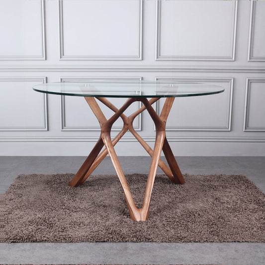 Dawn tempered glass round dining table