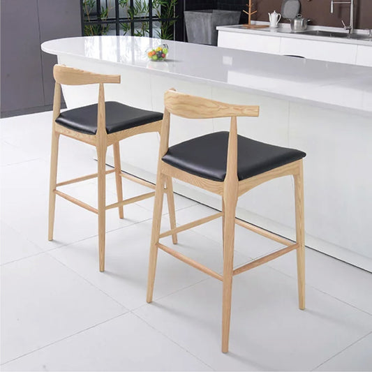 Elton Bar Stool solid wood bar chair (set of two)