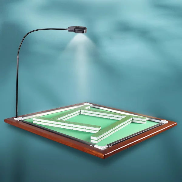 Porter portable solid wood mahjong table + LED light set 