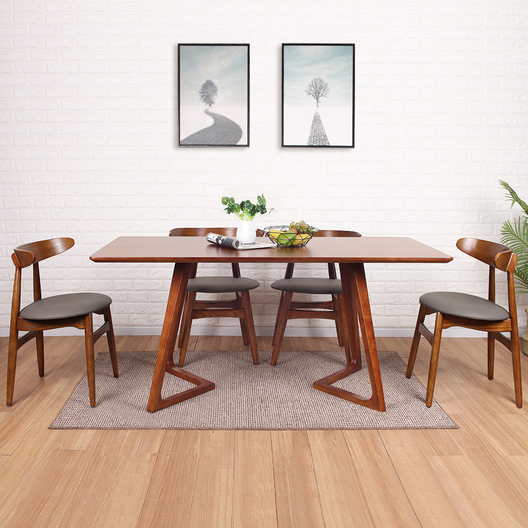 Libra實木腳餐枱(1.4/1.6米) 配 自選實木餐椅組合
