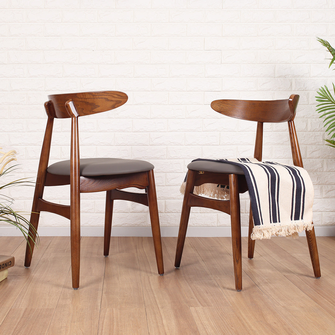 Hansa solid wood dining chairs (set of two)