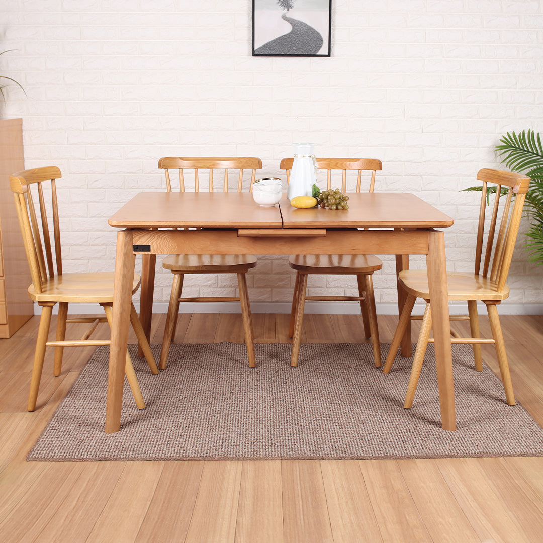 Logan solid wood retractable dining table