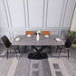 Shane rock slab dining table (1.8m) with Jingle steel art dining chair (1 set 4 chairs combination) - in stock