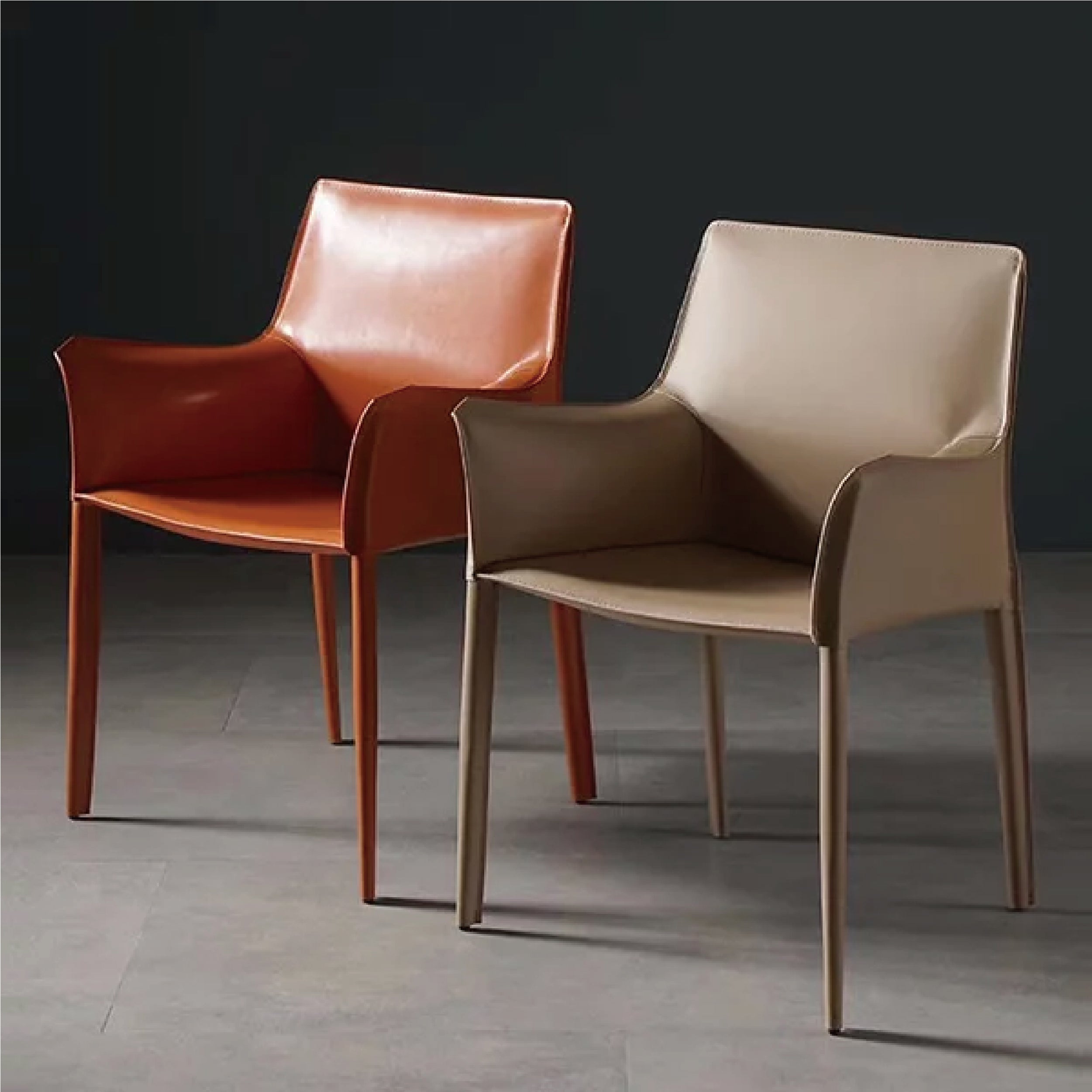 Teddy II saddle leather dining chair