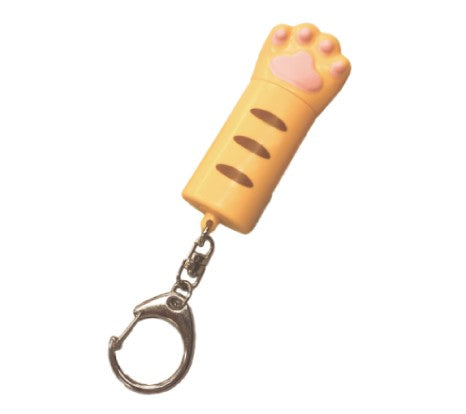 Hashy Zero-Contact Button Disinfection Cat Paw Keychain (Yellow/Brown)